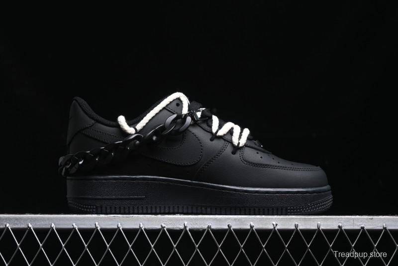 Nike Air Force 1 '07 Low Black Deconstructed Utility Casual Sneakers - CW2288-763