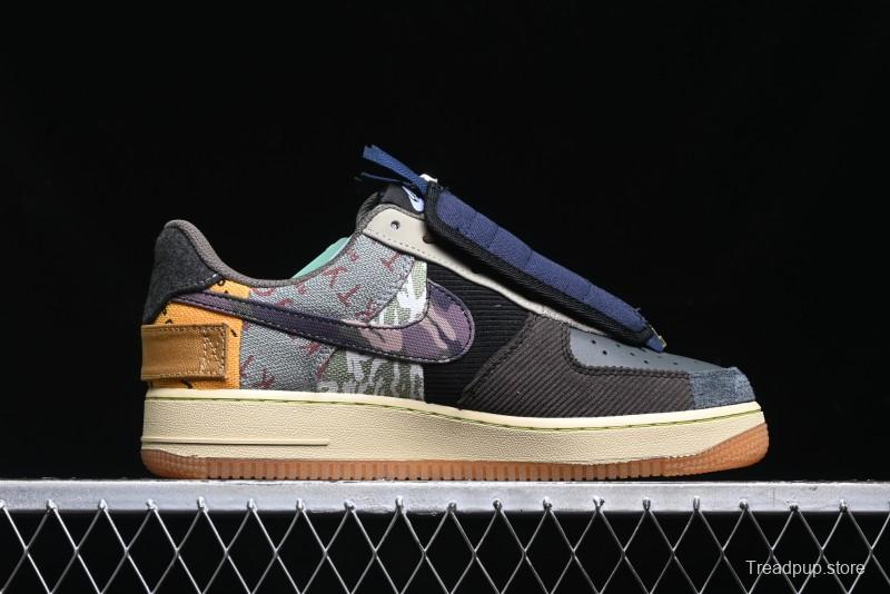 Nike Travis Scott x Air Force 1 Low Casual Sneakers with Full-Length Air Cushion - CN2405-900