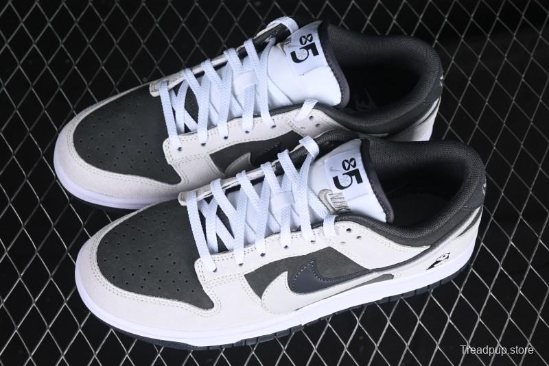 Nike Dunk Low 85 Double Swoosh Series White Grey Panda SB Low Top Casual Skate Shoes - HV1800-101