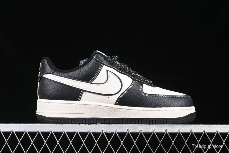 Nike Air Force 1 '07 Low Stussy Collaboration Black & White Swoosh Casual Sneakers - XZ6188-081