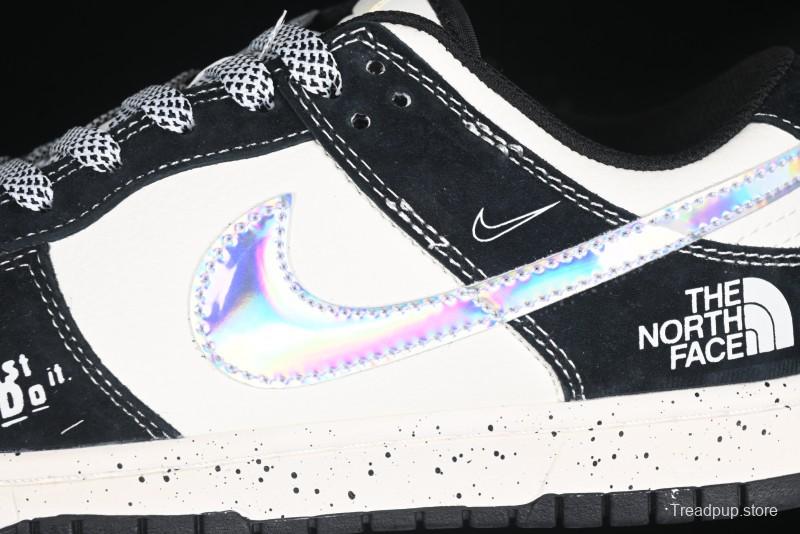 Nike SB Dunk Low The North Face Collaboration Beige Black Iridescent Swoosh Anniversary Custom Low-Top Casual Skate Shoes - DM6868-018