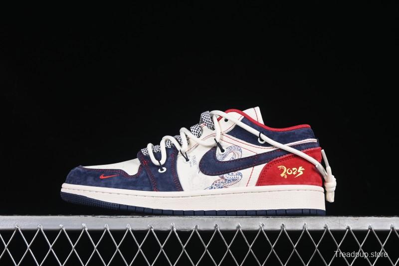 Nike Air Jordan 1 Low OG SP AJ1 Year of the Snake Limited Edition Red Blue Drawstring Low-Top Casual Sneakers - SJ9950-051