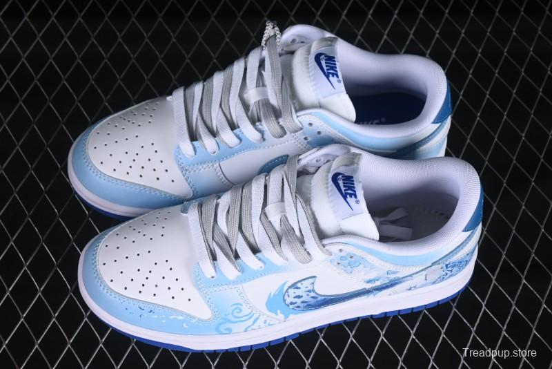 Nike Dunk Low Blue and White Porcelain Theme Casual Sneakers - DV0831-104