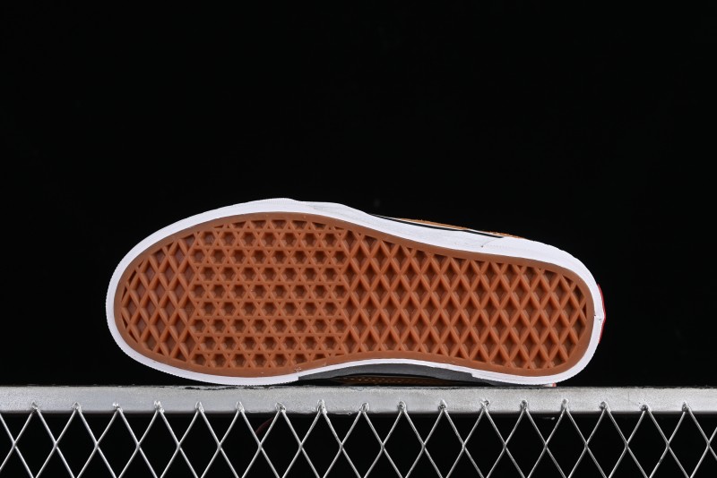Vans Caldrone Classic American Retro Skate Shoes in Brown Orange - VN000CXZ1OU