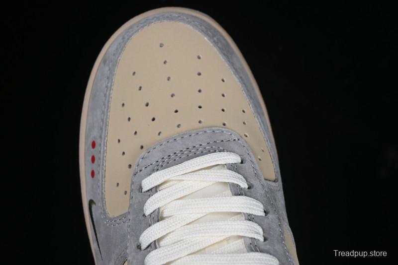 Nike Air Force 1 '07 Low Stussy Collaboration Olive Green Star Low-Top Casual Sneakers - KK1988-034