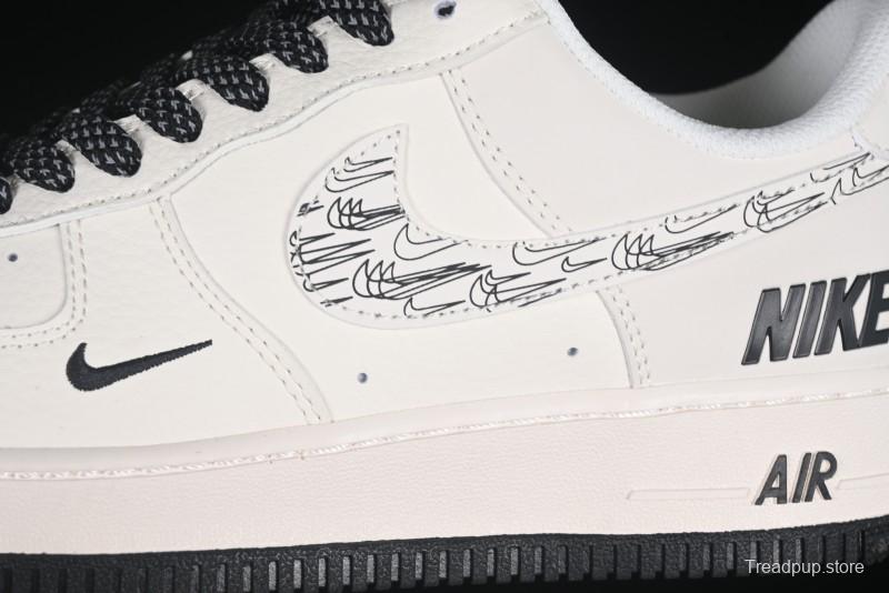 Nike Air Force 1 '07 Low Casual Sneakers with Multi-Swoosh Design - HH7518-046