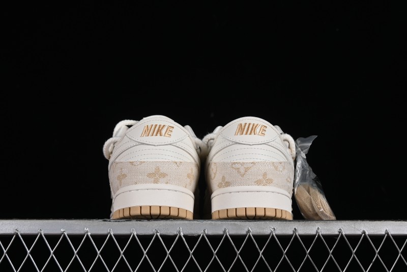 Nike SB Dunk Low LV Collaboration - Yellow Denim Print Anniversary High-End Custom Low-Top Casual Sneakers - SJ2068-247