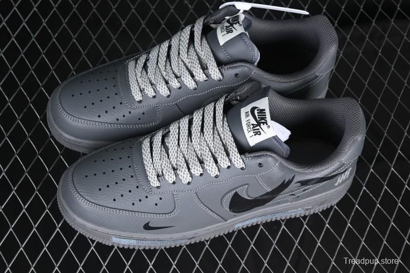 Nike Air Force 1 '07 Low Custom Graffiti Broken Swoosh Casual Sneakers - DM0970-132
