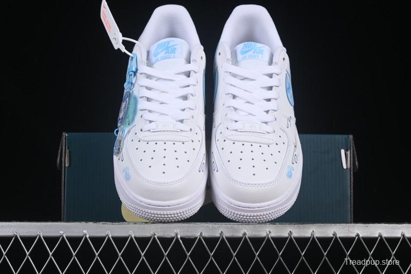 Nike Air Force 1 '07 Low Casual Sneakers with Erciyuan Hand-Painted Graffiti Lingzhu Aobing Design - HF0022-010
