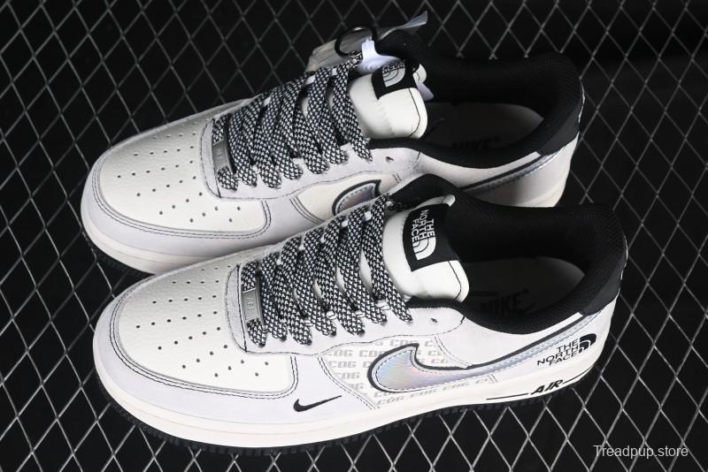 Nike Air Force 1'07 Low The North Face Collaboration - Grey Black Reflective Swoosh Casual Sneakers - DM6688-007