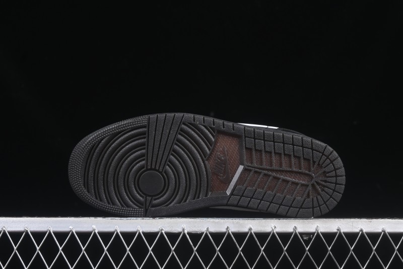 Nike Air Jordan 1 Low AJ1 Basketball Shoes in Black and White Canvas and Leather - HV5968-001
