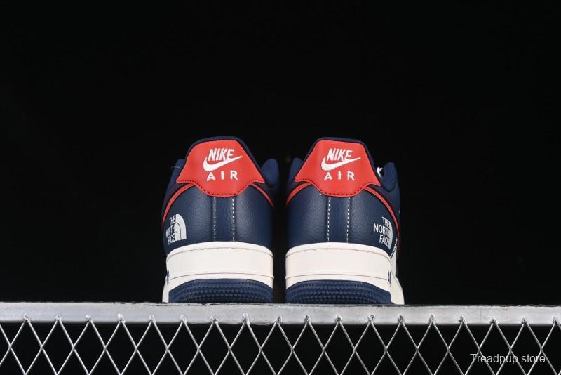 Nike Air Force 1 '07 Low The North Face Collaboration Blue Red Double Swoosh Casual Sneakers - XS1958-521