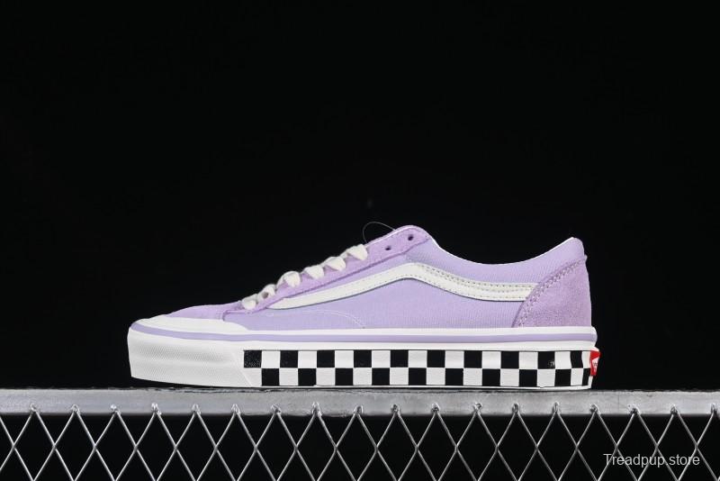 Vans Old Skool Reissue 136 Purple Checkerboard Retro Canvas Shoes - VN000MT6E3N