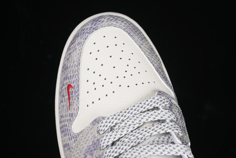 Nike Air Jordan 1 Low AJ1 Stussy Snake Year Limited Edition Purple Snake Grain High-End Custom Retro Basketball Shoes - FC1688-201