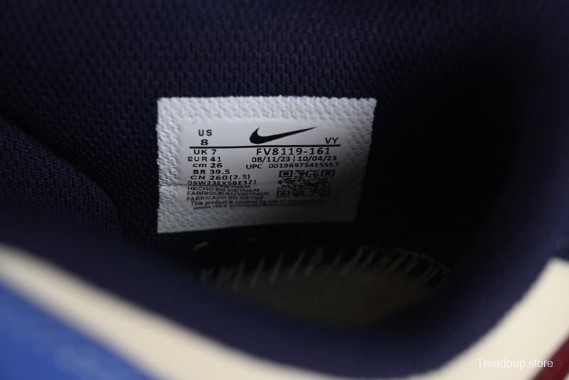 Nike Dunk Low SB Skateboarding Shoes in White Blue Red Colorway - FV8119-161