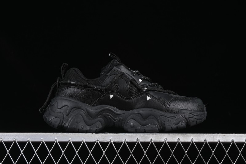 Fila Fusion Retro Mars Running Shoes with Lace-Up Design and Cushioned Sole - F12W422103FBK