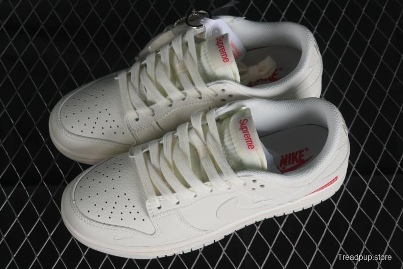 Nike SB Dunk Low Supreme Collaboration - Double Swoosh Anniversary Custom Low-Top Casual Skate Shoes - BB8675-104