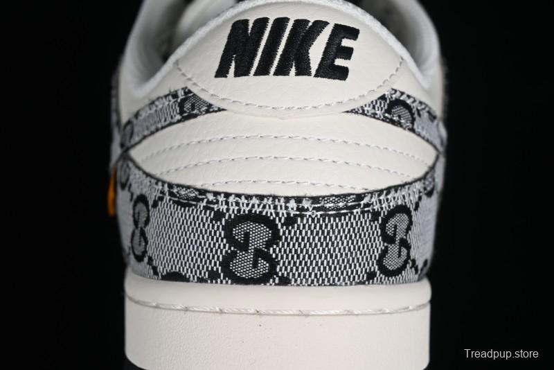 Nike SB Dunk Low Gucci Collaboration - Grey Pattern Anniversary High-End Custom Low-Top Casual Skate Shoes - BB9676-311