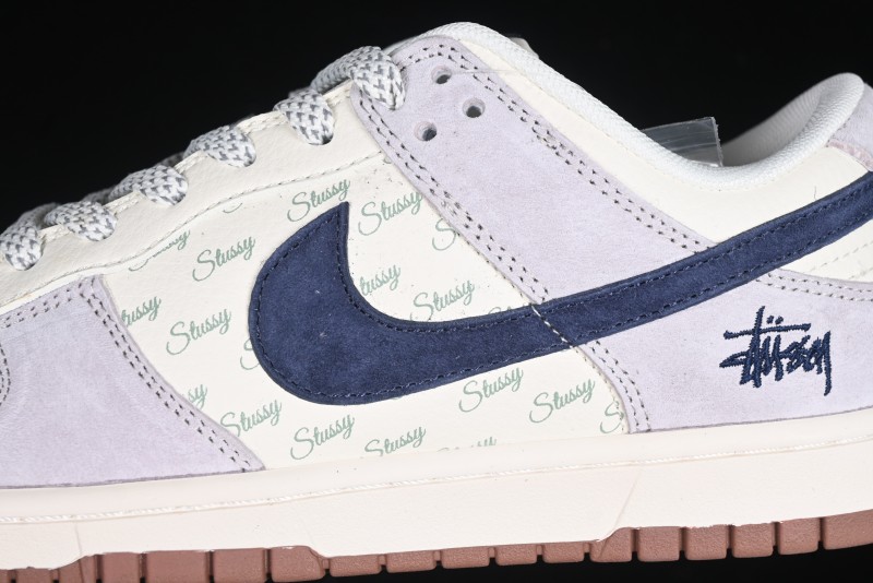 Nike SB Dunk Low Stussy Collaboration Blue Swoosh Gum Sole Anniversary Custom Low-Top Casual Sneakers - XS1086-012