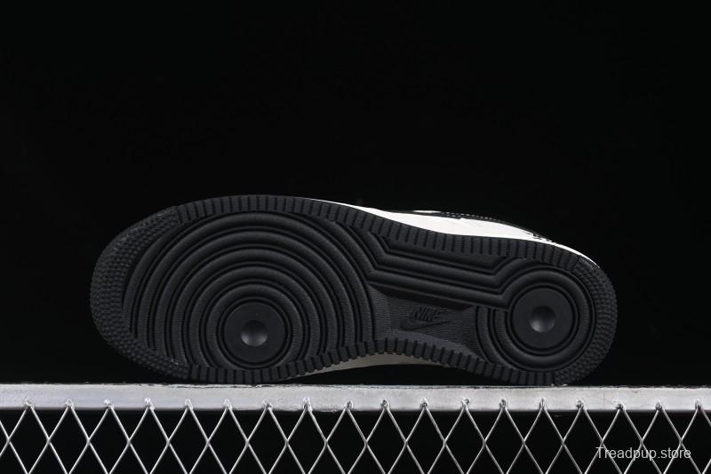 Nike Air Force 1 '07 Low Stussy Collaboration Black Leather Low-Top Casual Sneakers - HH7518-045