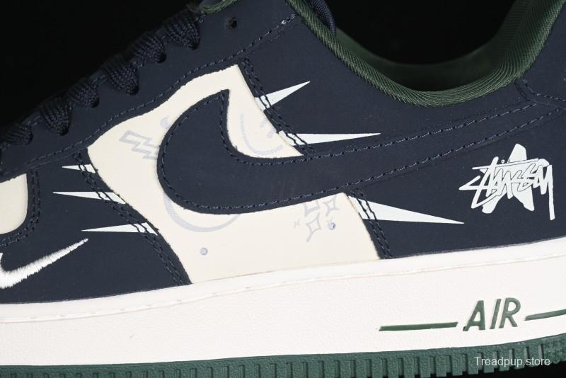 Nike Air Force 1 '07 Low Stussy Collaboration Explosive Blue Low-Top Casual Sneakers - KK1988-040