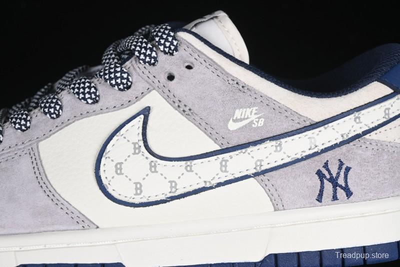 Nike SB Dunk Low MLB Collaboration Embroidered Blue Logo Anniversary Custom Low-Top Casual Skate Shoes - DJ2024-092