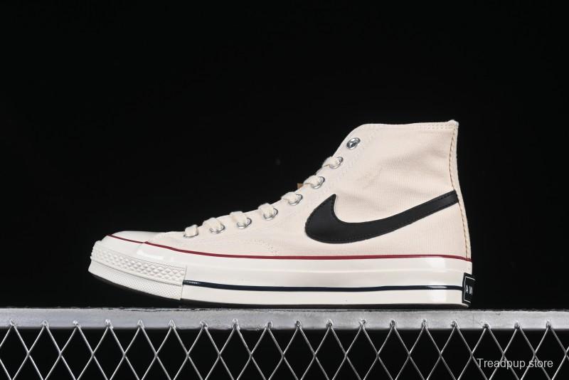 A Ma Maniere x Nike x Converse Chuck 70 High Top Sneakers with Leather and Velvet Swoosh Logo - A13388C