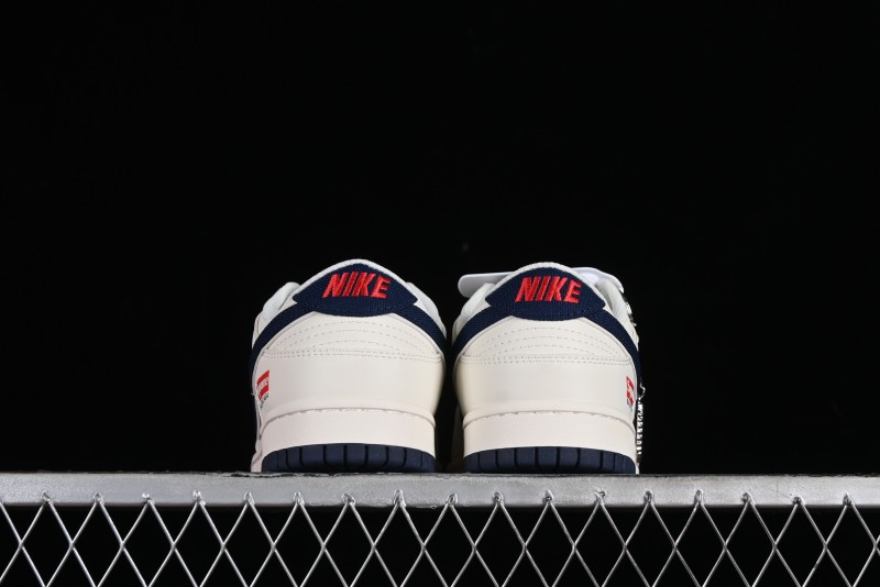 Nike Supreme x SB Dunk Low Balenciaga Collaboration - Off White Blue Canvas Anniversary High-End Custom Low-Top Casual Sneakers - XX2025-310