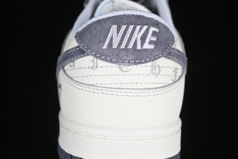 Nike SB Dunk Low Chrome Hearts Collaboration Cross Print Grey Swoosh Anniversary Custom Low-Top Casual Sneakers - DJ2024-064