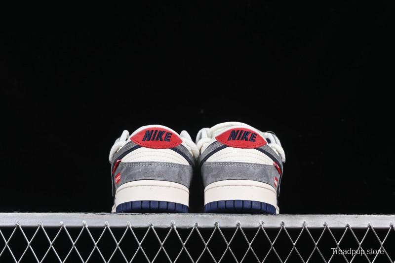 Nike SB Dunk Low Supreme Collaboration Sneakers in Gray Blue with Gray Swoosh - YX5066-260