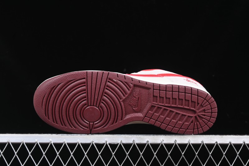 Nike SB Dunk Low Stussy Anniversary Edition Custom Sneakers with Red Swoosh - KK1333-021