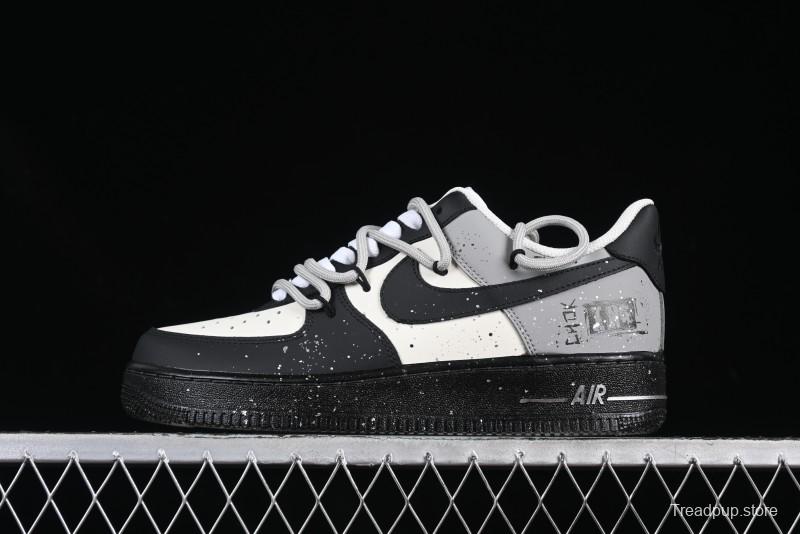 Nike Air Force 1'07 Low Star Graffiti Hand-Painted Casual Sneakers with Full-Length Air Cushion - XV7981-476