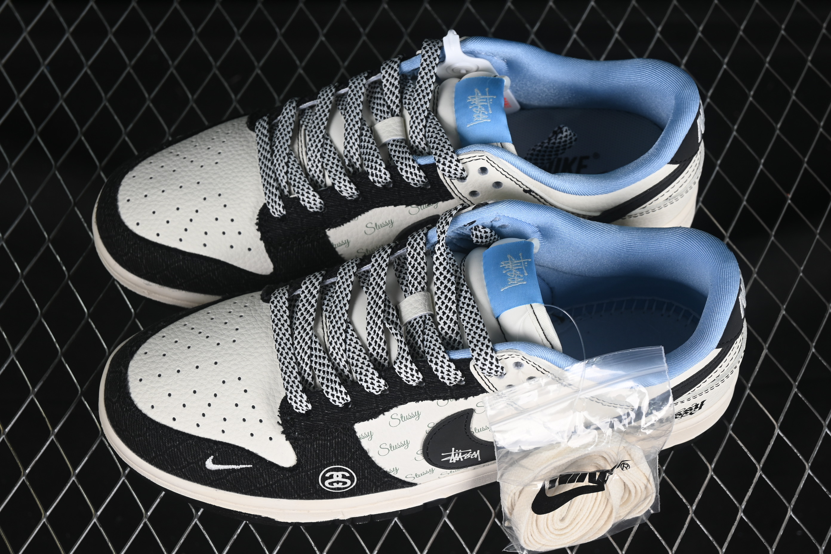Stussy x Nike SB Dunk Low "Black and White" Limited Edition Sneakers