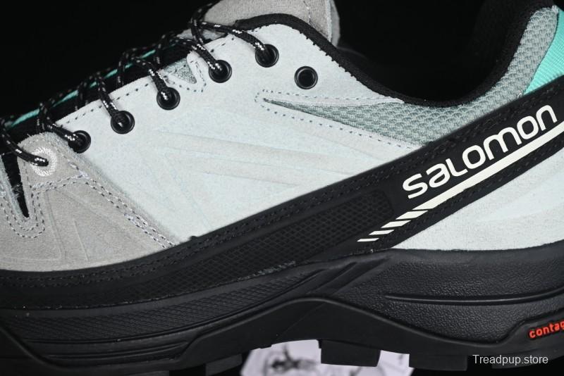 Salomon x Contragrip All-Terrain Hiking Shoes - Lightweight Gray with Black & Teal Accents