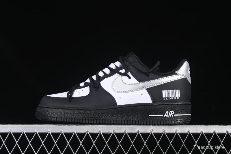 Nike Air Force 1'07 Low Silver Wing Panda Casual Sneakers with Strap - ZH0316-064