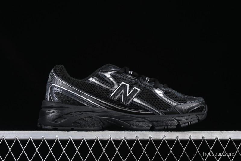 New Balance 740 Black and Silver Retro Running Sneakers for Men