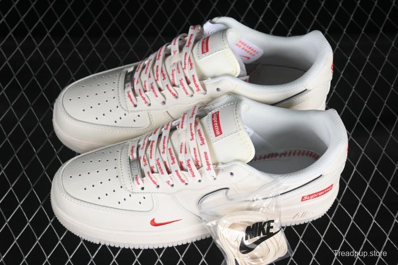 Nike Air Force 1 '07 Low Supreme Collaboration Off-White Crystal Custom Casual Sneakers - XZ6188-715