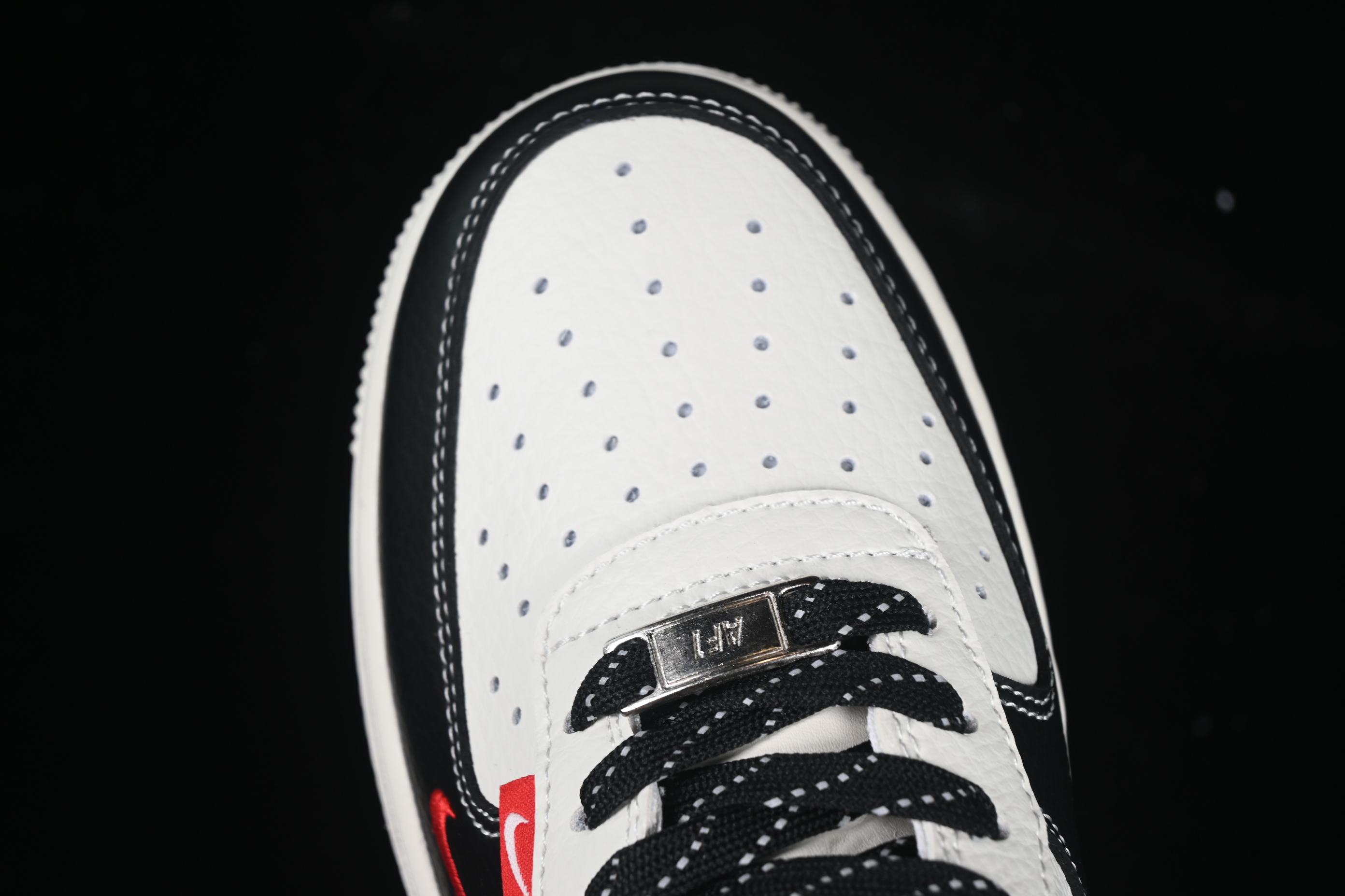 Nike Air Force 1 '07 Low Supreme Collaboration Two-Tone Red Swoosh Casual Sneakers - CS5288-004