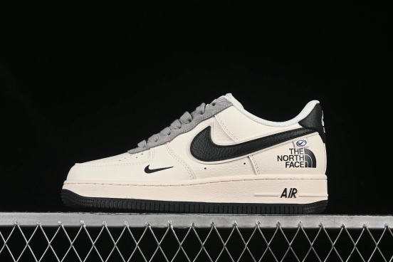 Nike Air Force 1 '07 Low The North Face Collaboration Beige Black Swoosh Casual Sneakers - XZ6188-190