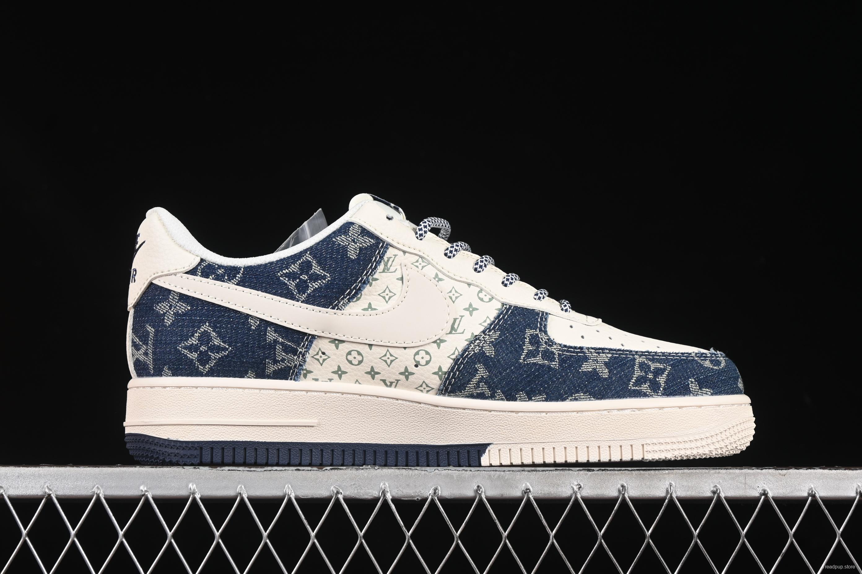 Nike Air Force 1 '07 Low LV Collaboration Dual-Tone Denim Casual Sneakers - YX5066-318