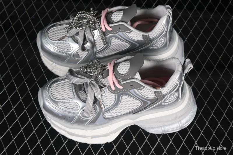 GG-CC Thick Sole Casual Running Shoes with Fashionable Design - G25S2507 Silver