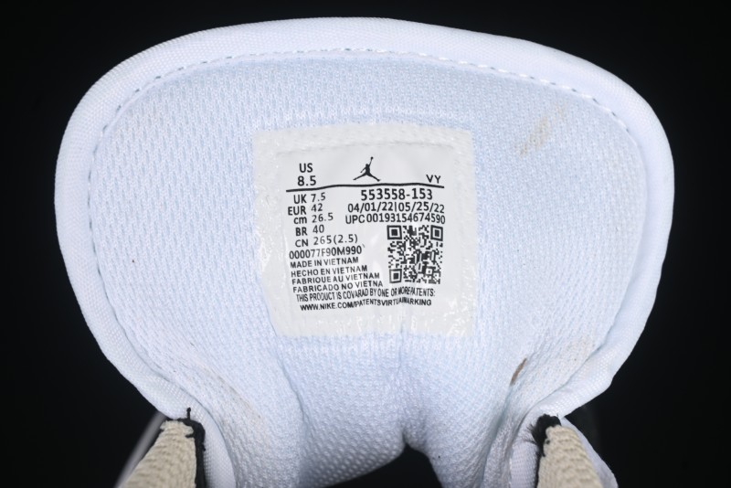 Nike Air Jordan 1 Low AJ1 Cream White Low-Top Casual Sneakers - 553558-153