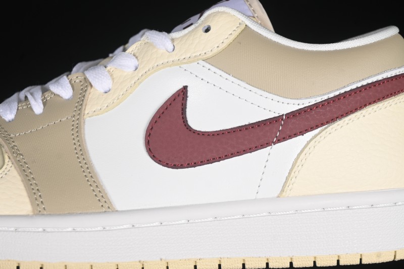 Nike Air Jordan 1 Low AJ1 Cream White Low-Top Casual Sneakers - HV6530-100