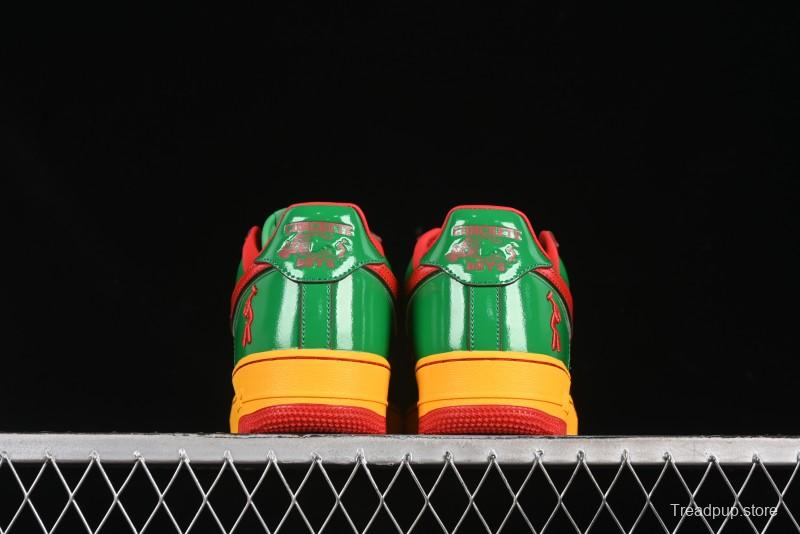 Nike Air Force 1'07 Low Lil Yachty Collaboration Casual Sneakers with Patent Leather and Multicolor Design - IH4383-300