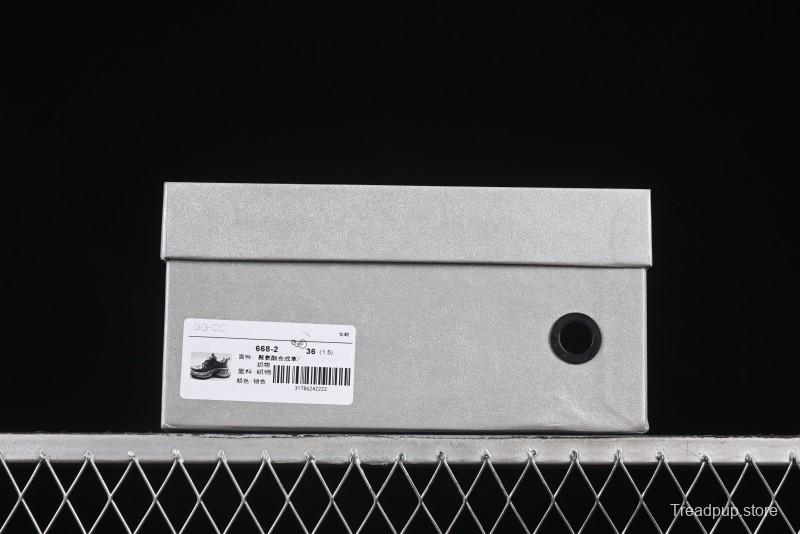 GG-CC 25ss New Platform Chunky Sneakers with 7CM Height Increase and Irregular Design - 668-2 Silver