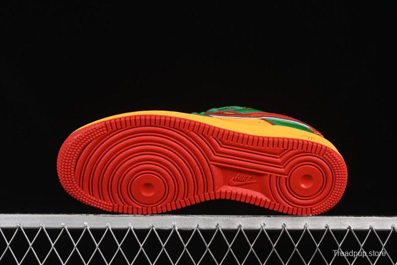 Nike Air Force 1'07 Low Lil Yachty Collaboration Casual Sneakers with Patent Leather and Multicolor Design - IH4383-300