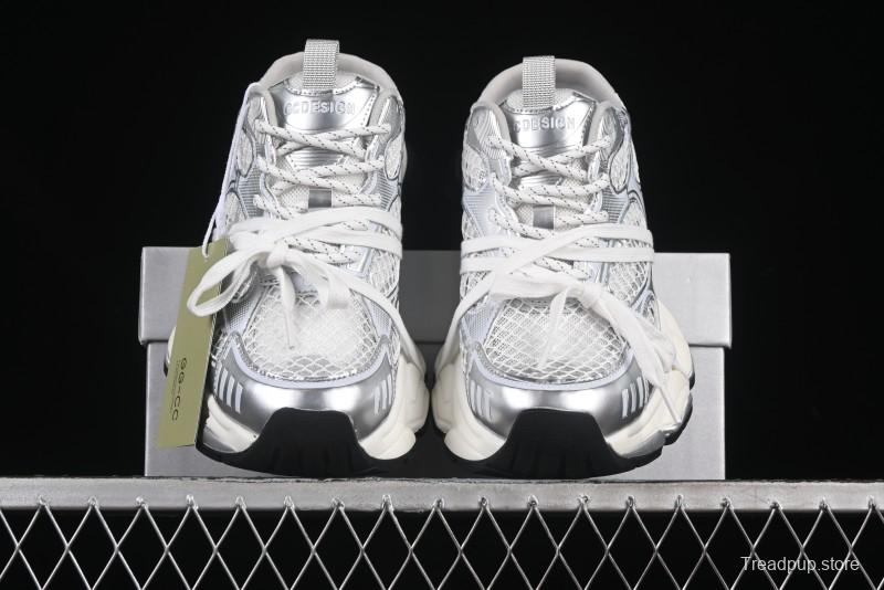 GG-CC Star-Design Lace-Up Hollow-Out Platform Sneakers with 5cm Height Boost - G25U9789