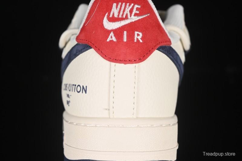 Nike Air Force 1 '07 Low LV Collaboration Blue Swoosh Drawstring Casual Sneakers - DM6868-083