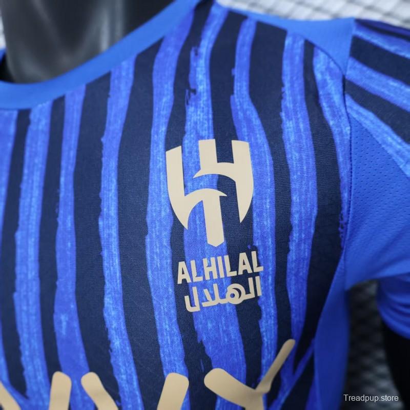 Player Version 25/26 Al Hilal Home Blue with Vertical Stripes Jersey