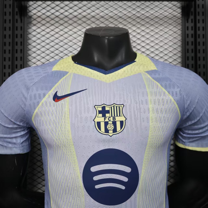 Player Version 25/26 Barcelona Light Blue with Geometric Pattern Jersey